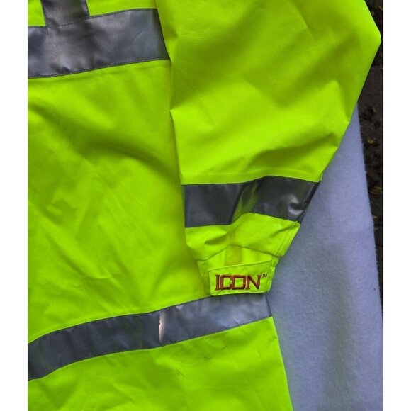Tingley Men's High-Visibility Reflective Raincoat 2XL Yellow Waterproof - Picture 6 of 12